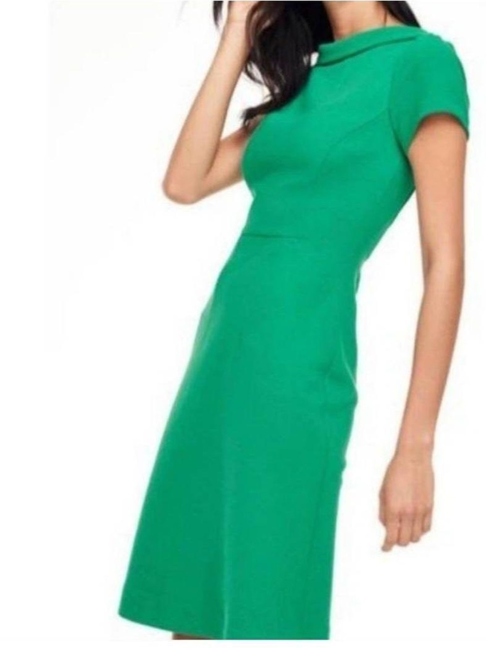 Boden Kelly Green Midi Dress sheath short sleeve 10 L - Picture 3 of 12